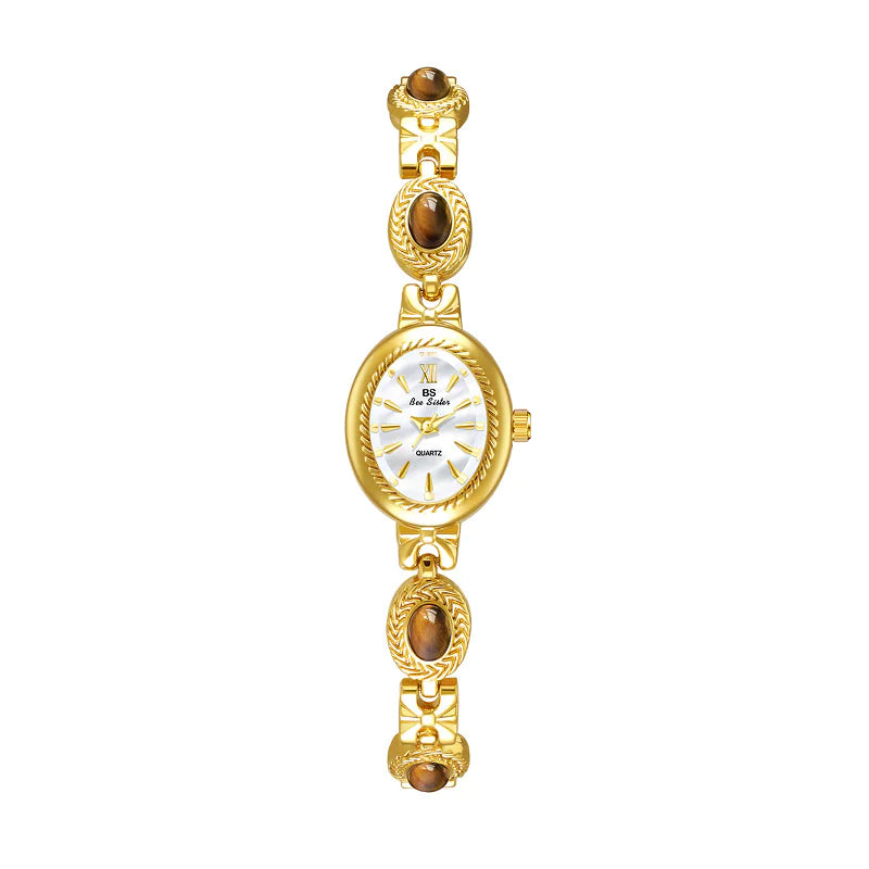 Luxury Gold Tiger’s Eye Bracelet Watch