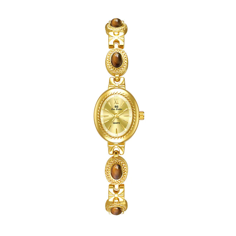 Luxury Gold Tiger’s Eye Bracelet Watch